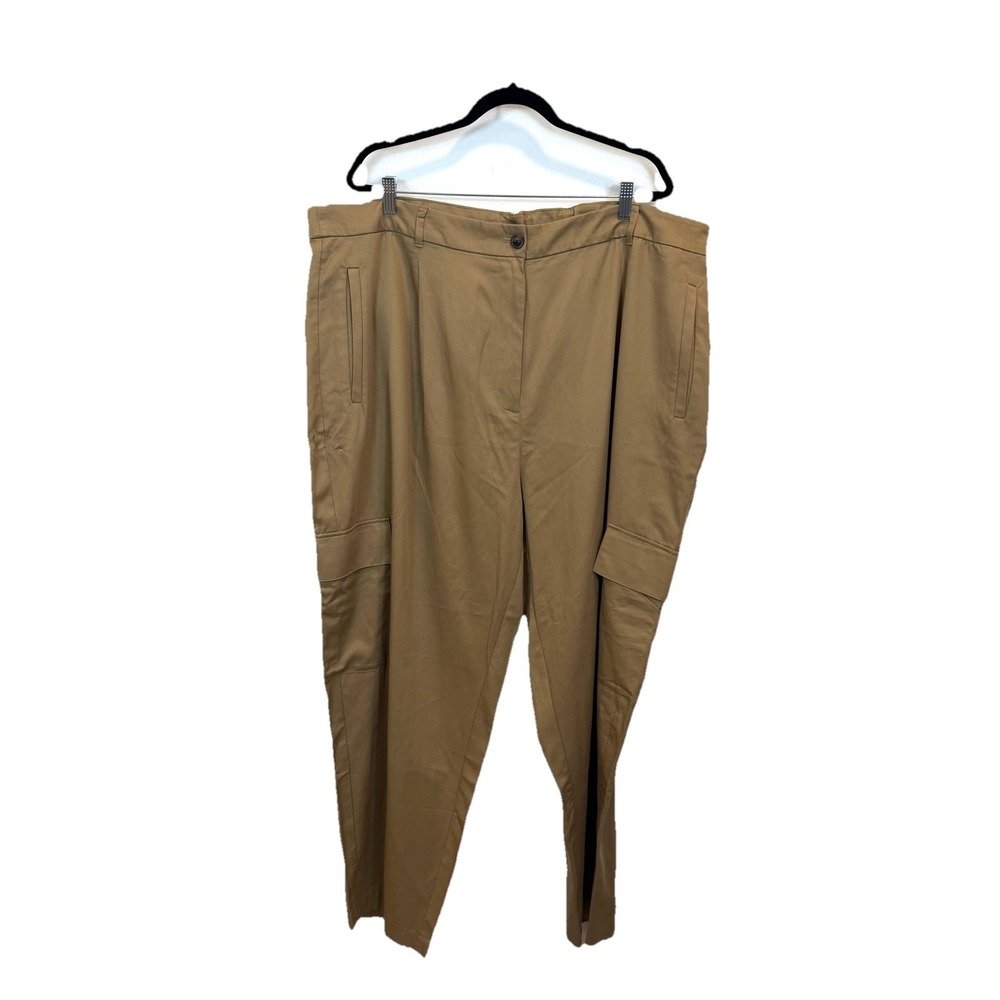 Old Navy Extra High-Waisted Taylor Cargo‎ Pants Teakwood Brown 3X Adjustable